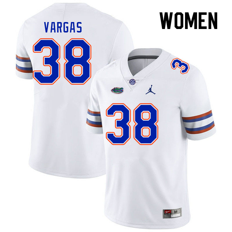 Women #38 Sebastian Vargas Florida Gators College Football Jerseys Stitched-White